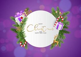 Greeting Card Merry Christmas Happy New Year. Vector Illustration