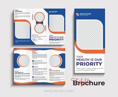 Health care Medical Trifold brochure template vector