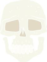 flat color illustration of skull vector