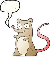 freehand drawn speech bubble cartoon mouse vector