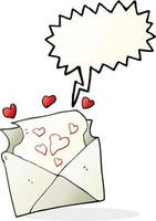 freehand drawn speech bubble cartoon love letter vector