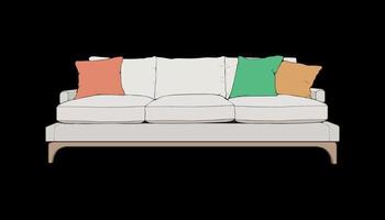 Sofa or couch color block illustrator. color block furniture for living room. Vector illustration.