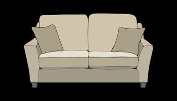 Sofa or couch color block illustrator. color block furniture for living room. Vector illustration.