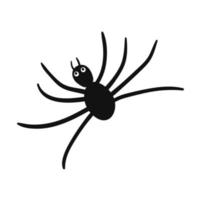 Vector cartoon spider illustration. Black spider vector sketch. Halloween clip art decor.