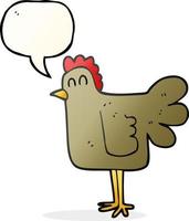 freehand drawn speech bubble cartoon chicken vector