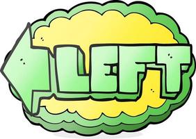 freehand drawn cartoon left symbol vector