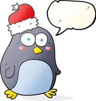 freehand drawn speech bubble cartoon penguin vector