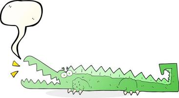 freehand drawn speech bubble cartoon crocodile vector