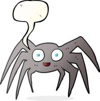 freehand drawn speech bubble cartoon spider vector