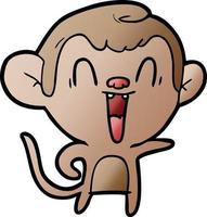 cartoon laughing monkey vector