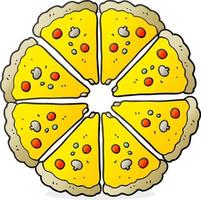 pizza de dibujos animados dibujados a mano alzada vector