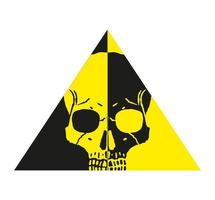 Cool Skull in Two Skull in Two Color Triangle Logo  Design. Vector EPS 10