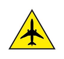 diseño de logotipo de avión con triángulo amarillo aislado en blanco. muy único y diferente. apto para empresas y negocios de cualquier sector. pasos vectoriales 10 vector