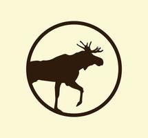 Cool Logo Design Brown Moose in Circle. Very Unique and Different. Suitable for Companies and Businesses in Any Sector. Vector EPS 10