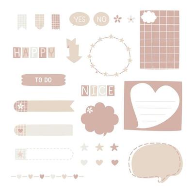 set of cute hand drawn, doodle text box with icon, speech bubble balloon, flat design, vector, illustration