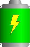 Green energy battery icon vector