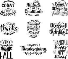 Happy Thanksgiving quotes set vector