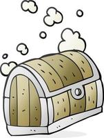 freehand drawn cartoon treasure chest vector