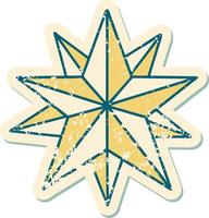 iconic distressed sticker tattoo style image of a star vector