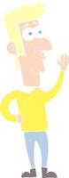 flat color illustration of man waving vector