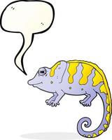 freehand drawn speech bubble cartoon chameleon vector