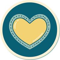 sticker of tattoo in traditional style of a heart vector