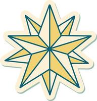 sticker of tattoo in traditional style of a star vector