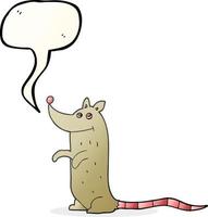 freehand drawn speech bubble cartoon rat vector