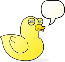 freehand drawn speech bubble cartoon funny rubber duck vector