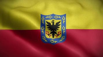 fundo de loop de bandeira de bogotá colômbia 4k video