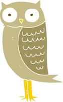 flat color illustration of owl vector