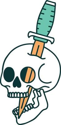 iconic tattoo style image of a skull