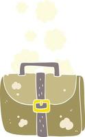 flat color illustration of old work bag vector