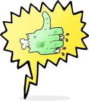freehand drawn speech bubble cartoon zombie hand vector