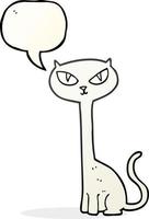 freehand drawn speech bubble cartoon cat vector