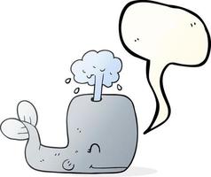 freehand drawn speech bubble cartoon whale spouting water vector