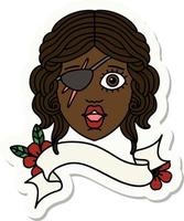 sticker of a human rogue character face vector