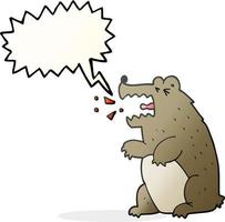 freehand drawn speech bubble cartoon bear vector