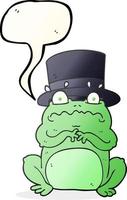 freehand drawn speech bubble cartoon wealthy toad vector