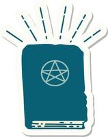 sticker of a tattoo style spellbook vector