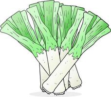 freehand drawn cartoon leeks vector