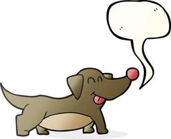 freehand drawn speech bubble cartoon happy little dog vector
