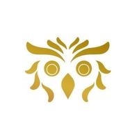 Illustration vector graphic of template logo abstract face owl golden color