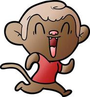 cartoon laughing monkey vector