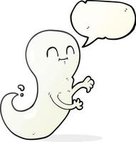 freehand drawn speech bubble cartoon ghost vector