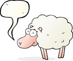 funny freehand drawn speech bubble cartoon sheep vector