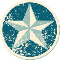 iconic distressed sticker tattoo style image of a star vector