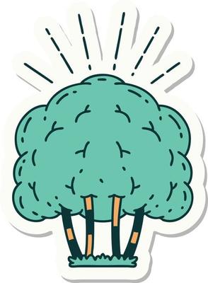 sticker of a tattoo style tree