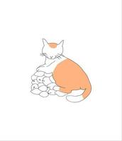cat on top of lemons vector