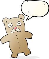 freehand drawn speech bubble cartoon teddy bear vector